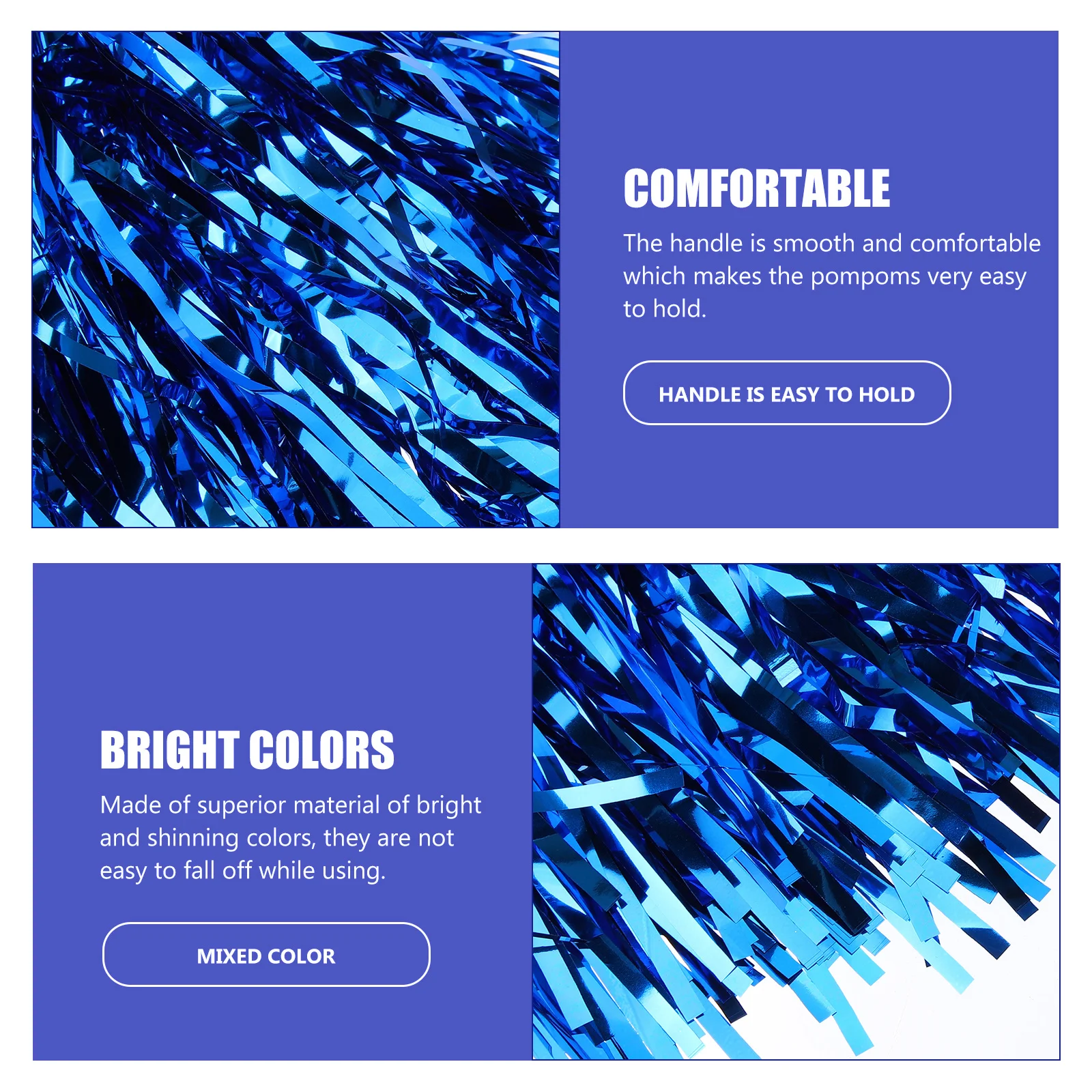 24 قطعة التشجيع بوم بومس قسط لامعة قابلة لإعادة الاستخدام الهتاف اليد الكبار حفلة الرقص فريق الروح الدعائم #1