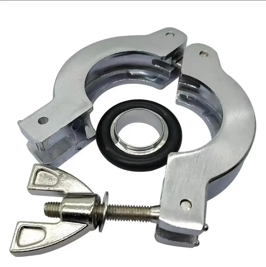 Flange Alumínio Vacuum Quick Clamp, Encaixe de tubulação com ou sem suporte, NBR O-Ring, KF10, KF16, KF25, KF40, KF50, NW