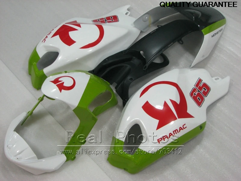 

All Fitment plastic fairing kit for Ducati fairings monster 696 white black green injection mold fairing set monster 796 HR72