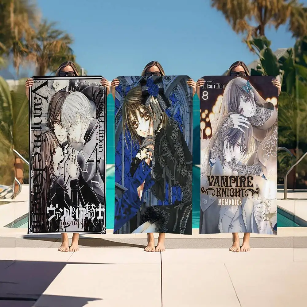 Vampire Knight Anime Beach Towel Colorful Bath Towels for Girl Microfiber Quick Dry Custom Sand Free Beach Yoga Spa Gym Pool