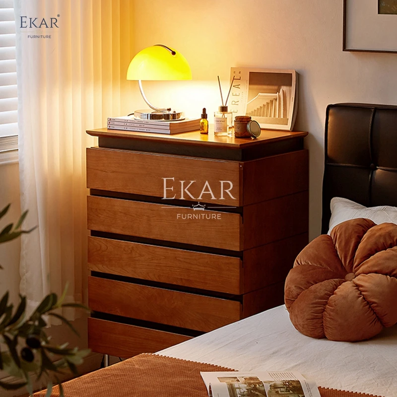 New design cherry wood color multi-drawer chest multi-function locker