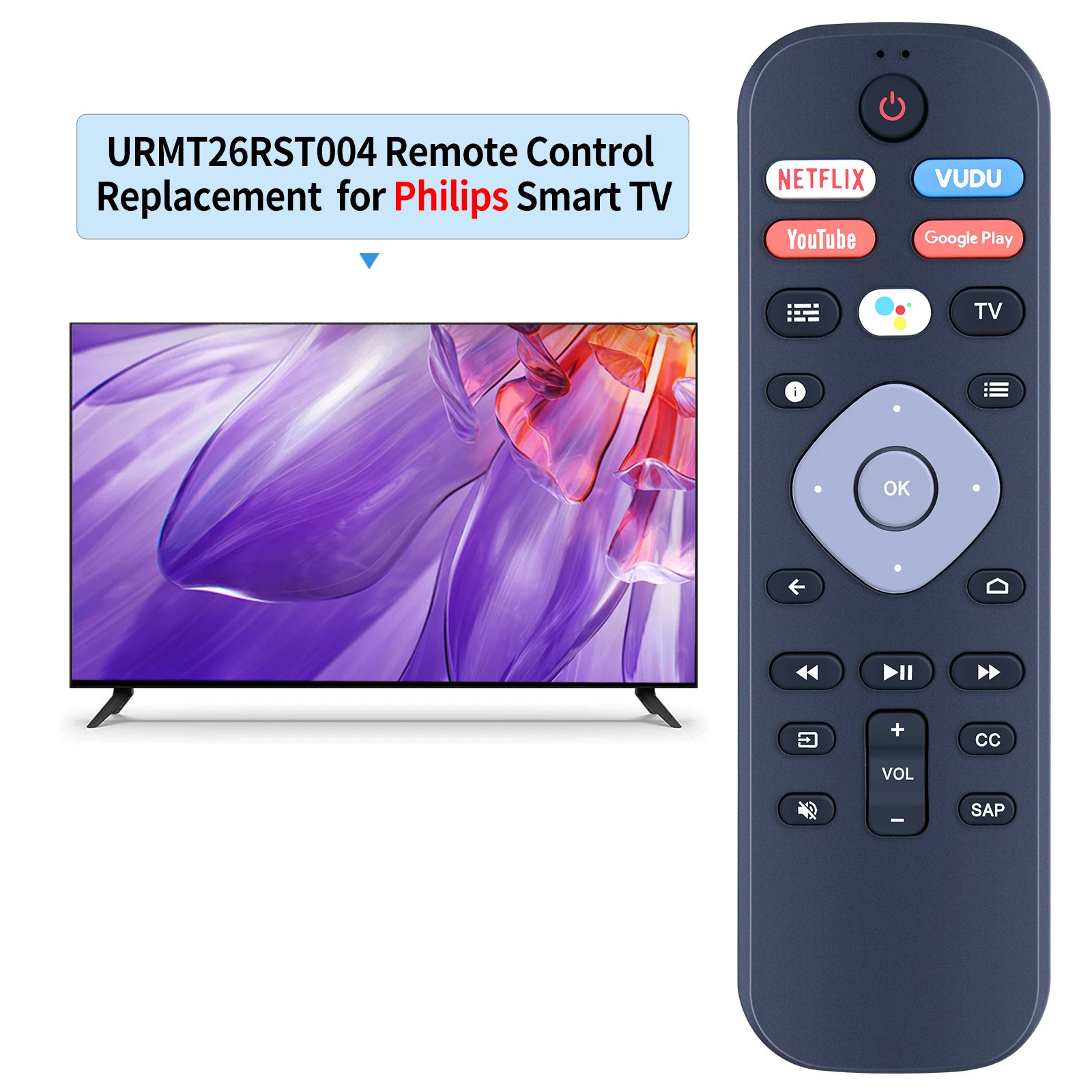 New URMT26RST004 Voice Replaced Remote Control Fit For Philips Android TV 55PFL5604/F7 43PFL5604/F7 65PFL5504/F7 55PFL5704/F7