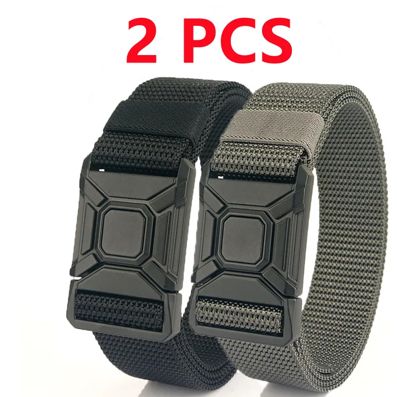 2pcs Versatile Men's Tactical Belts - Durable, Adjustable Design - for Outdoor Hunting & Sports Enthusiasts