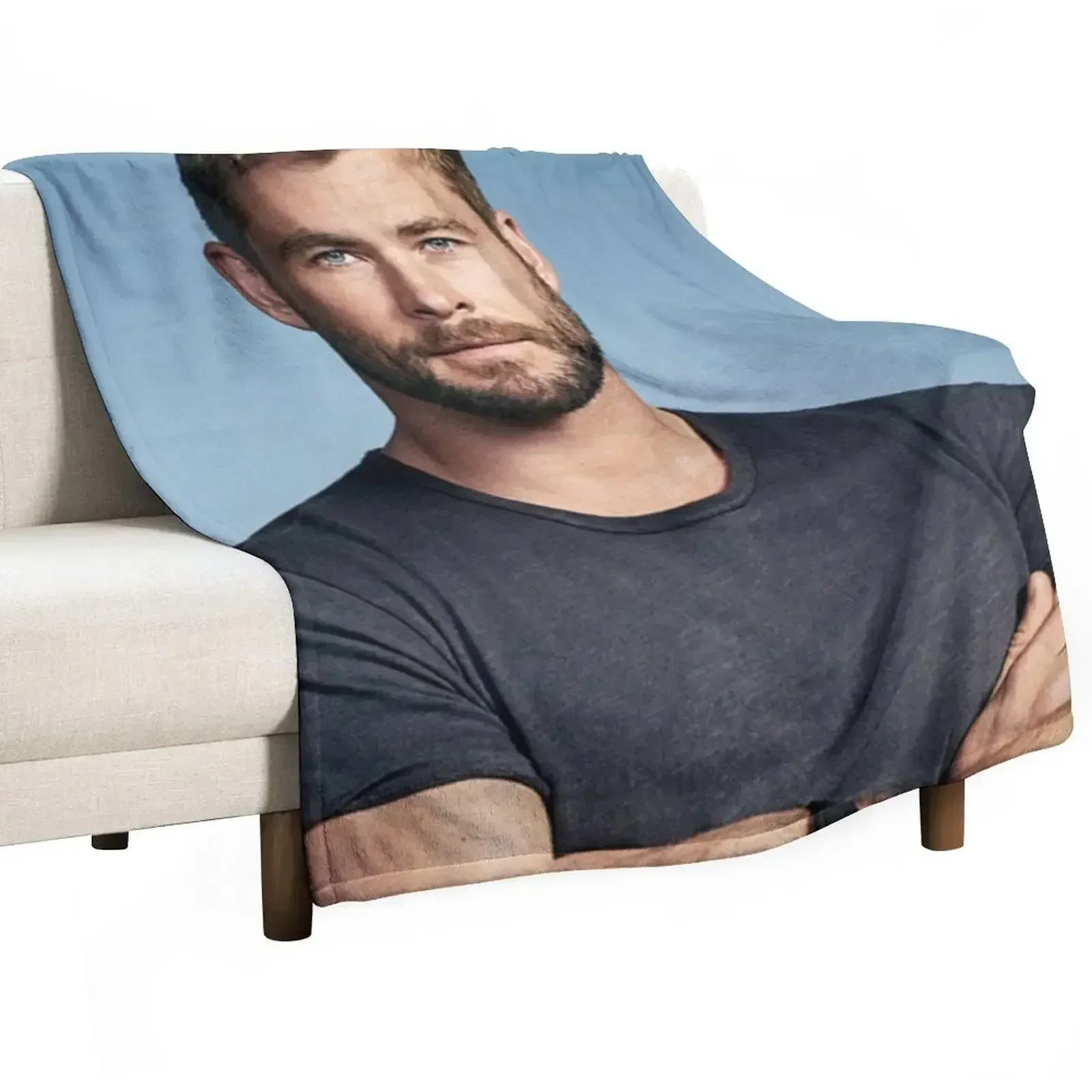 chris hemsworth Throw Blanket Soft Sofa Quilt Warm bed plaid valentine gift ideas Furry Blankets