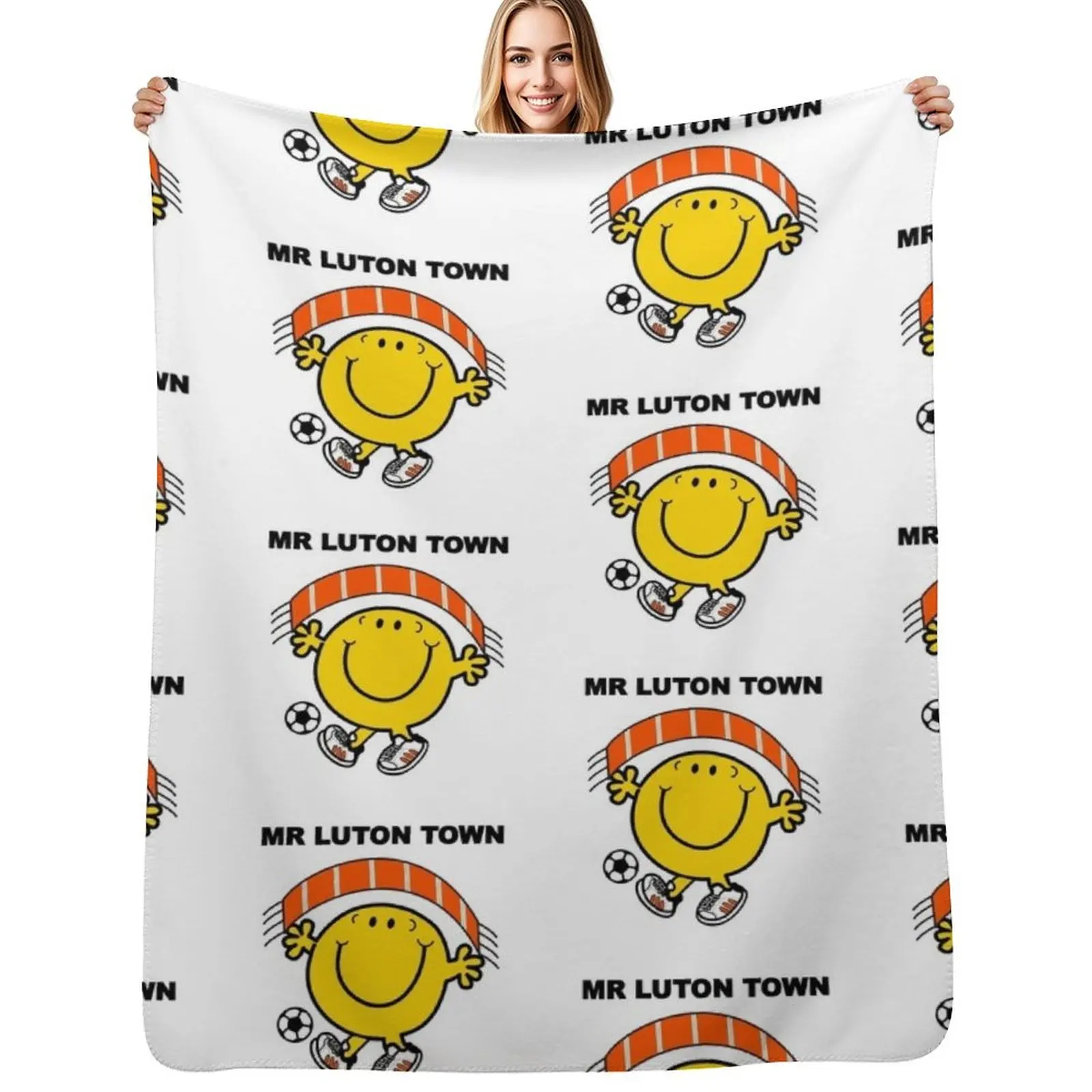 Mr Luton Town Throw Blanket Cozy Light Blanket for Travel Camping Picnic
