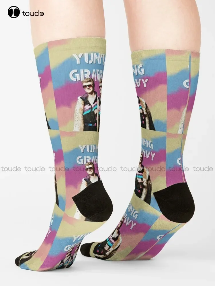 Beach Yung Gravy Socks Black Long Socks Christmas Gift Unisex Adult Teen Youth Socks Custom 360° Digital Print Women Men