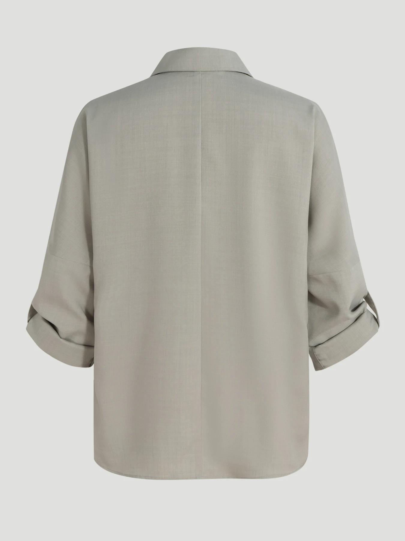 Damen-Bluse mit Knöpfen, Oversize-Schnitt, Ärmel mit Rollkragen, lässiges Hemd für Frühling und Herbst, Größen S-XXL, einfarbig, mit Umlegekragen, lockere Hemden für das Büro. – Detail 8