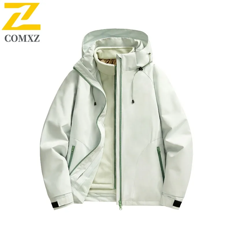 سترة رجالي بقلنسوة ممتازة من COMXZ 2025 سترة سميكة ودافئة لتسلق الصخور معطف كلاسيكي مريح وخفيف الوزن من القطن للشتاء #1