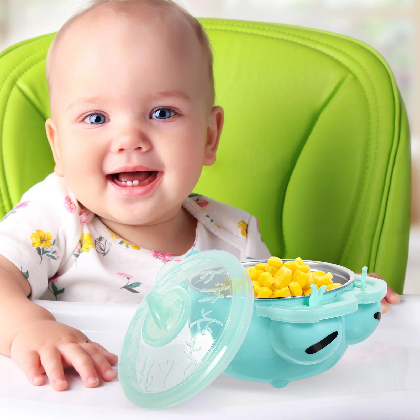 

1 шт., детская присоска, изоляция из нержавеющей стали, мультяшный кролик, дизайн, полипропилен, силикон, прочный, практичный, для четырех сезонов