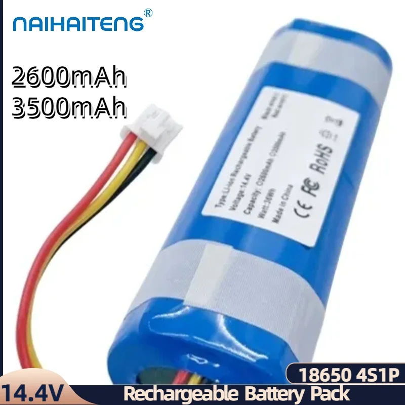 14.4V 14.8V 2600mAh 3500mAh 18650 4S1P ชาร์จ Li-Ion แบตเตอรี่ Pack สําหรับ Sweeping Robot เครื่องดูดฝุ่นปรับแต่งขายส่ง