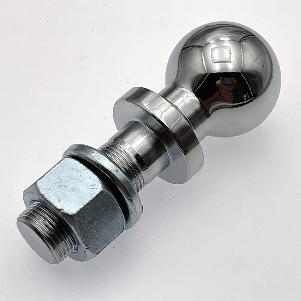 1 Set 50mm 3.5 Ton Chrome Plated Trailer Hitch Ball Tow Bar Coupler For Caravan RV Towing Threaded Shank Steel Accessory
