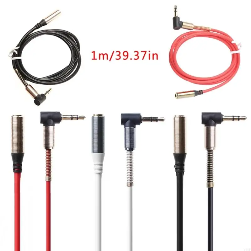 Y4UE Conector Adaptador Convertidor Macho a 3,5 mm en ángulo Recto 90 Grados