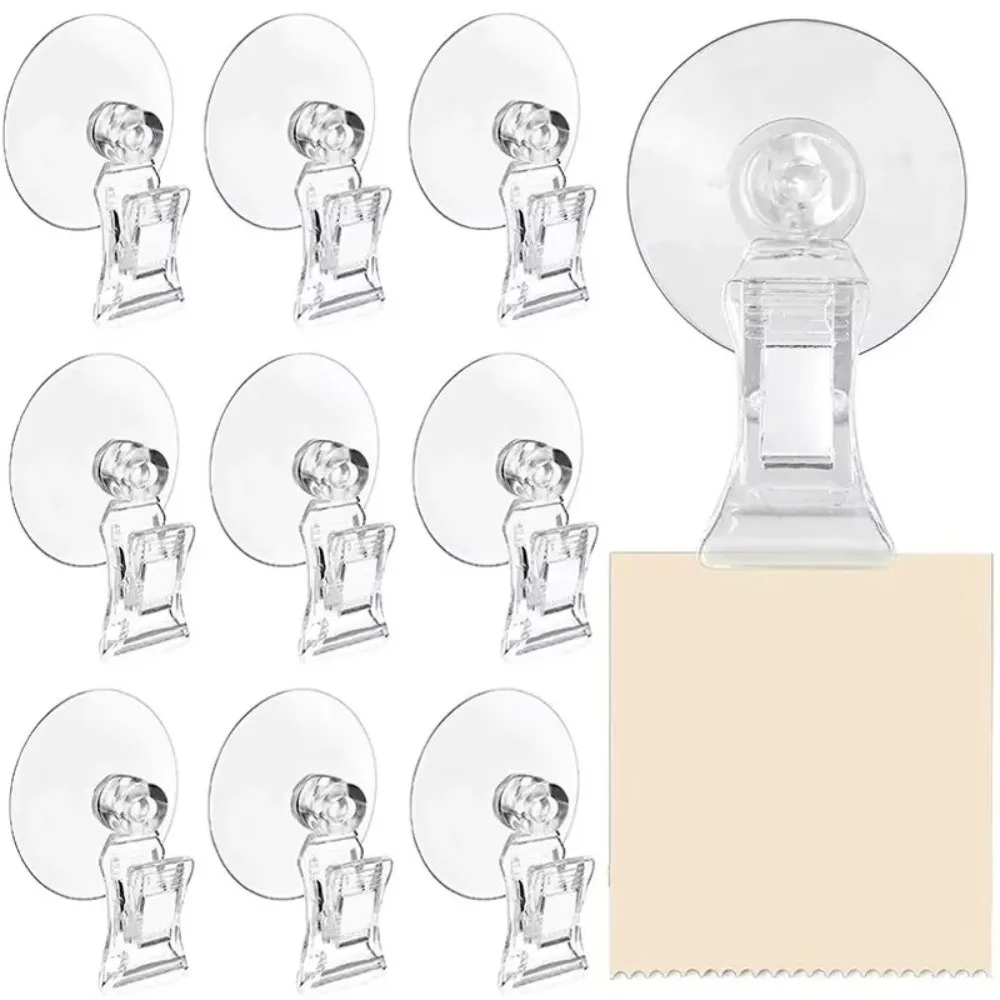 Durable Plastic Suction Cup Clip 360° Rotatable Clear POP Display Clip Retail Sign Clip Kitchen