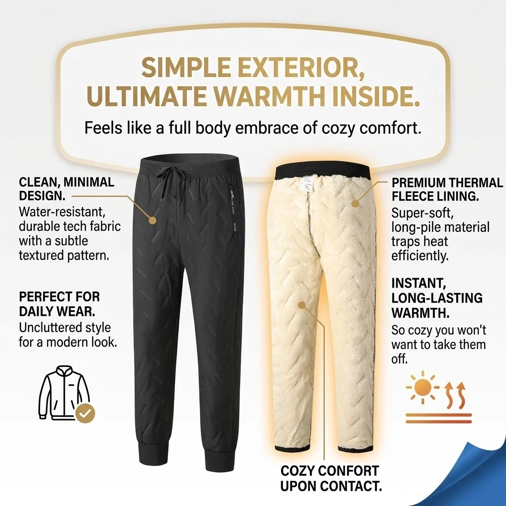 Neue Herren-Winterhose mit Sherpa-Fleece-Futter, Wasserdicht, Warm, Winddicht, Outdoor-Wanderhose, Softshell-Cargohose für kaltes Wetter – Detail 3