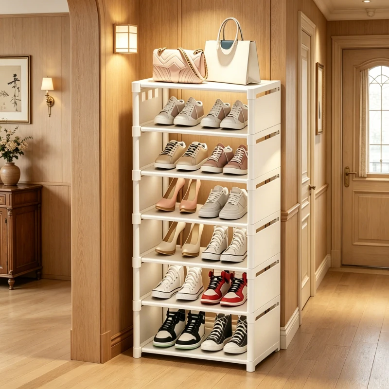 Multilayer 8 Layers Shoe Storage Organizer Sturdy Metal Fabric Shoe Rack for Entryway Hallway Bedroom