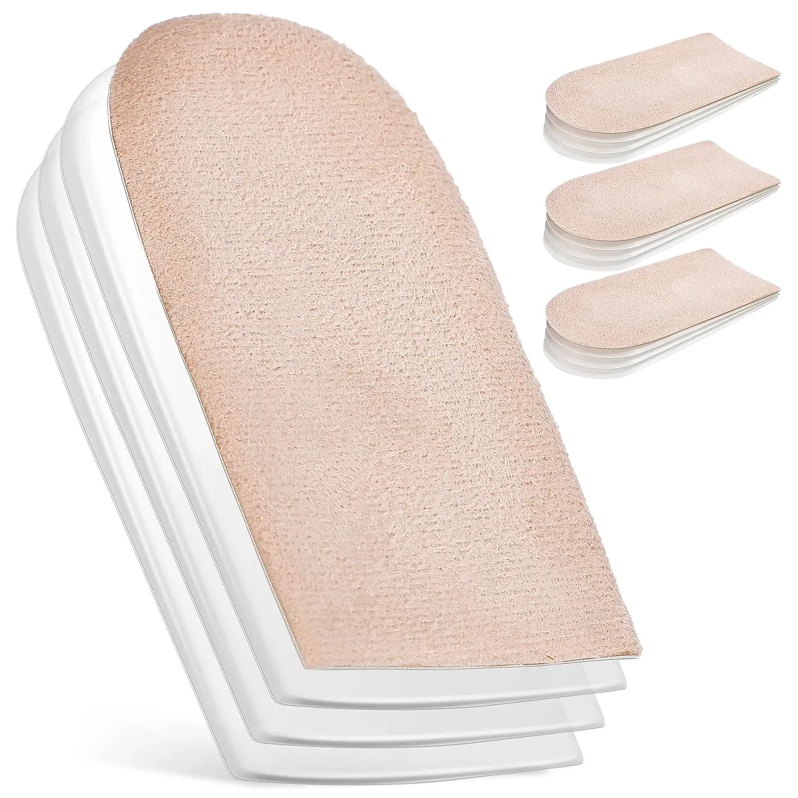

GEL Suede Heel Lift Inserts Pads Height Increase Insoles Breathable Reusable Shoe Feet Riser Adjustable Layers Cushion