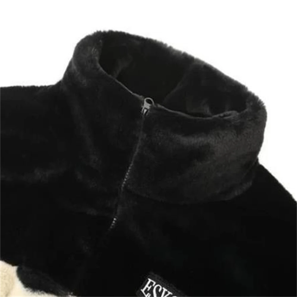2024 New Love Plush Jacket Women Loose Hooded Thick Cotton-Padded Clothes Tide Women\'s Faux Rabbit Fur Jacket Autumn And Winter