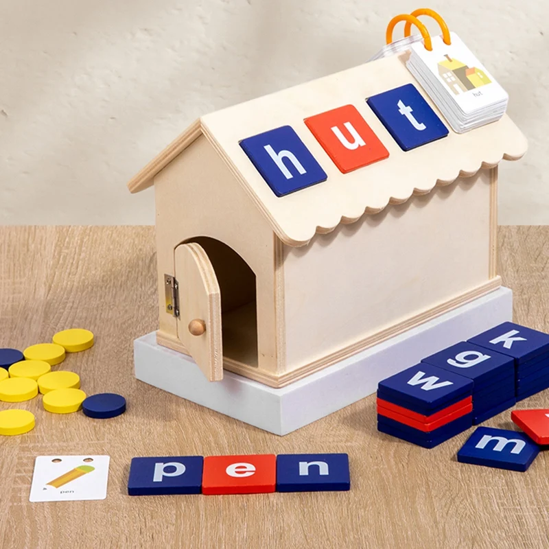 Blocks giocattolo educativo per bambini, gioco di lettere e numeri coordinati 3 In 1, alfabeto di lettura di ortografia e puzzle matematici, precoce e durevole