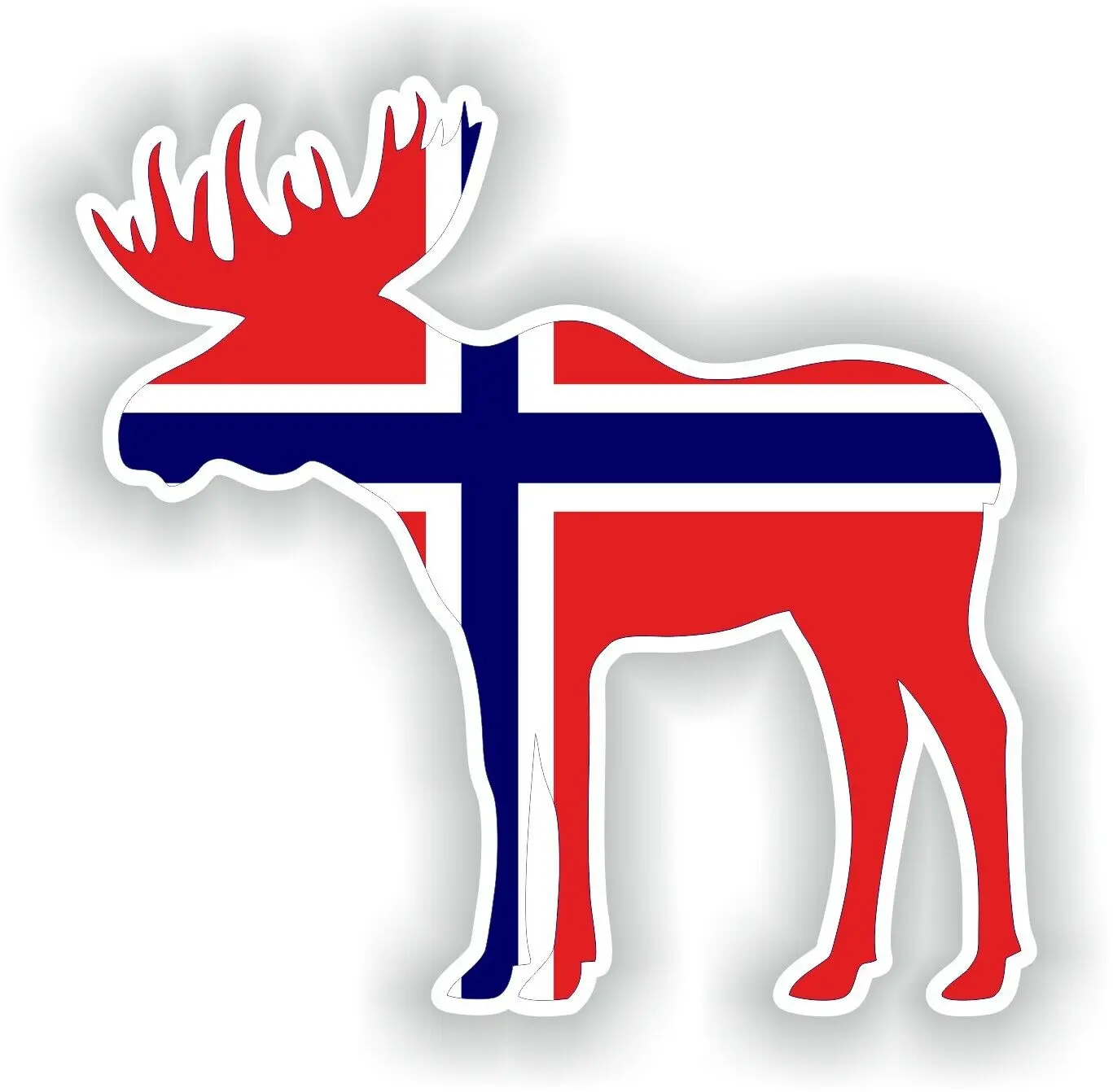 For Sticker Moose Silhouette Norway Flag for Bumper Guitar Skate Locker Tablet #01