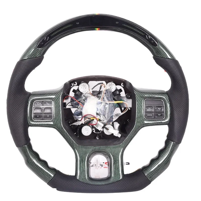 2022 New Style Custom Matte Leather Carbon Fiber Sports Car Steering Wheel for Dodge