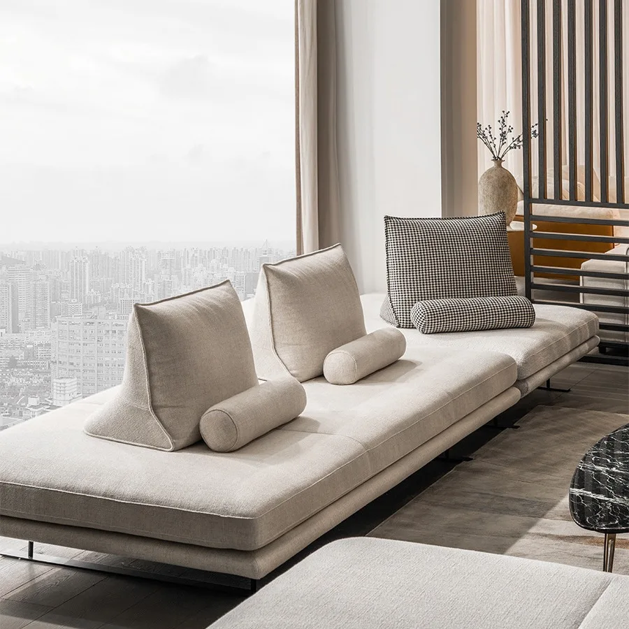 %High-quality Creative Linen Fabric Sofa Set with Movable Backrest Disassembled for Apartment and Villa Nordic Living Rooms