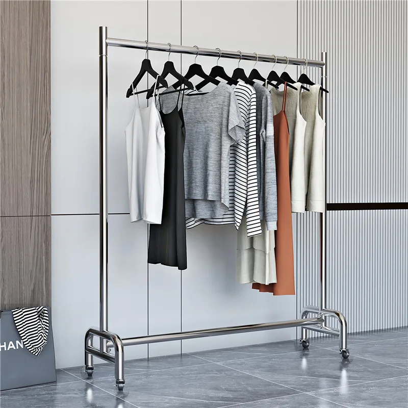 Double-layer clothing display rack Men's and women's clothing store floor-to-ceiling hanger