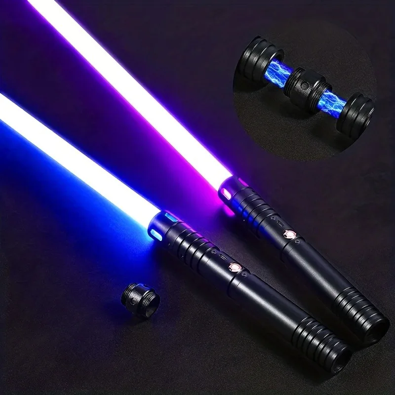 Pixel Lightsaber RGB 15 Colors Combat Sword Jedi Smooth Swing Metal Force Glow Blaster Cosplay Luminous Kids Toys
