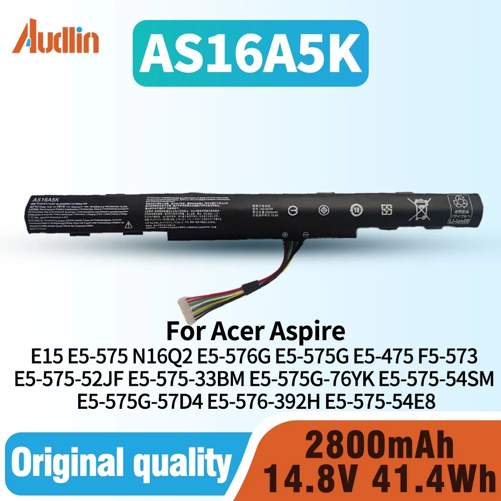 

AS16A5K AS16A8K Battery for Acer Aspire E15 E5-575 N16Q2 E5-576G E5-575G E5-475 F5-573 E5-575-52JF E5-575-33BM E5-575G-76YK