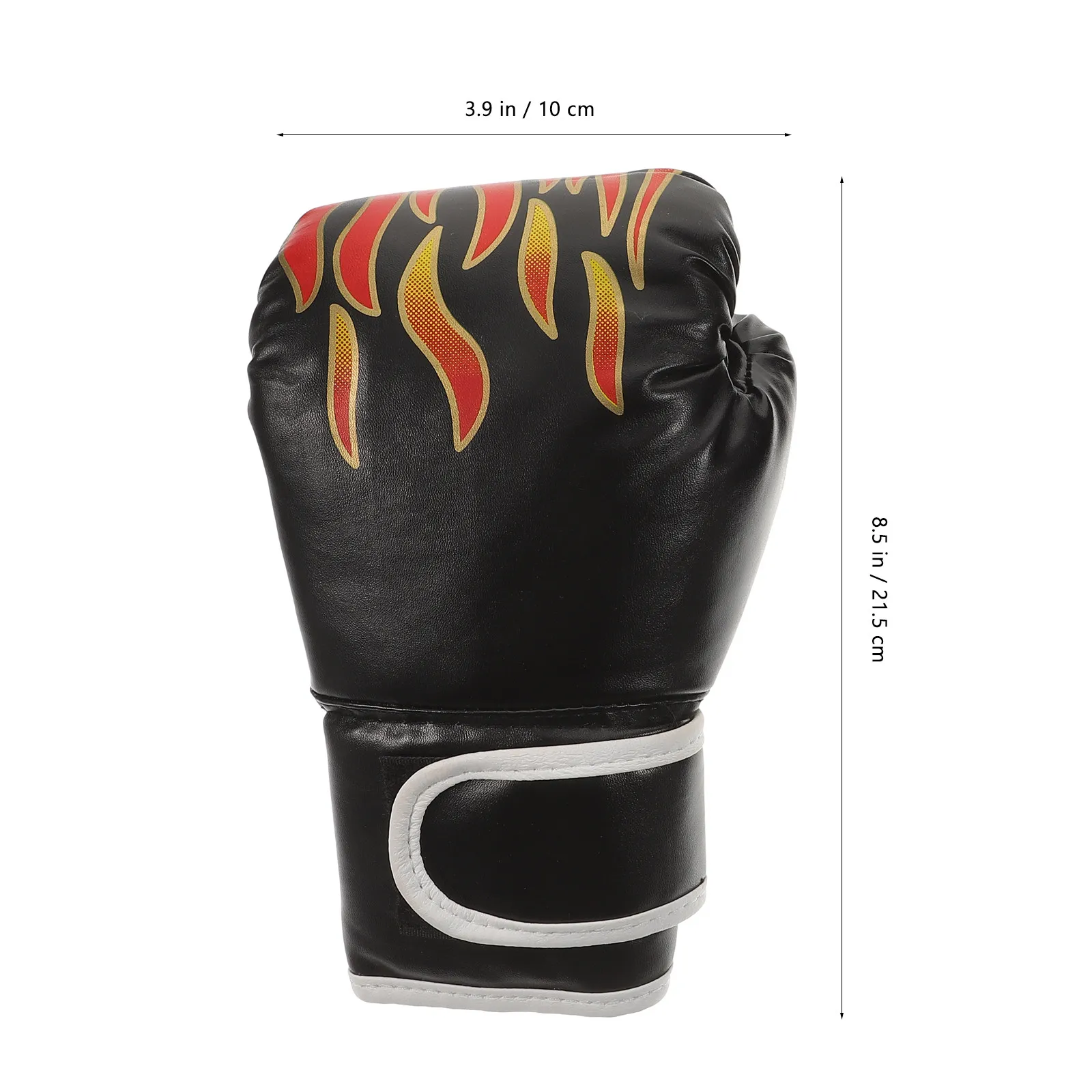 Flame Pattern PU Boxing Gloves for Kids Training Punch Mitts Ideal for Taekwondo Kickboxing Muay Thai Sparring Fighting