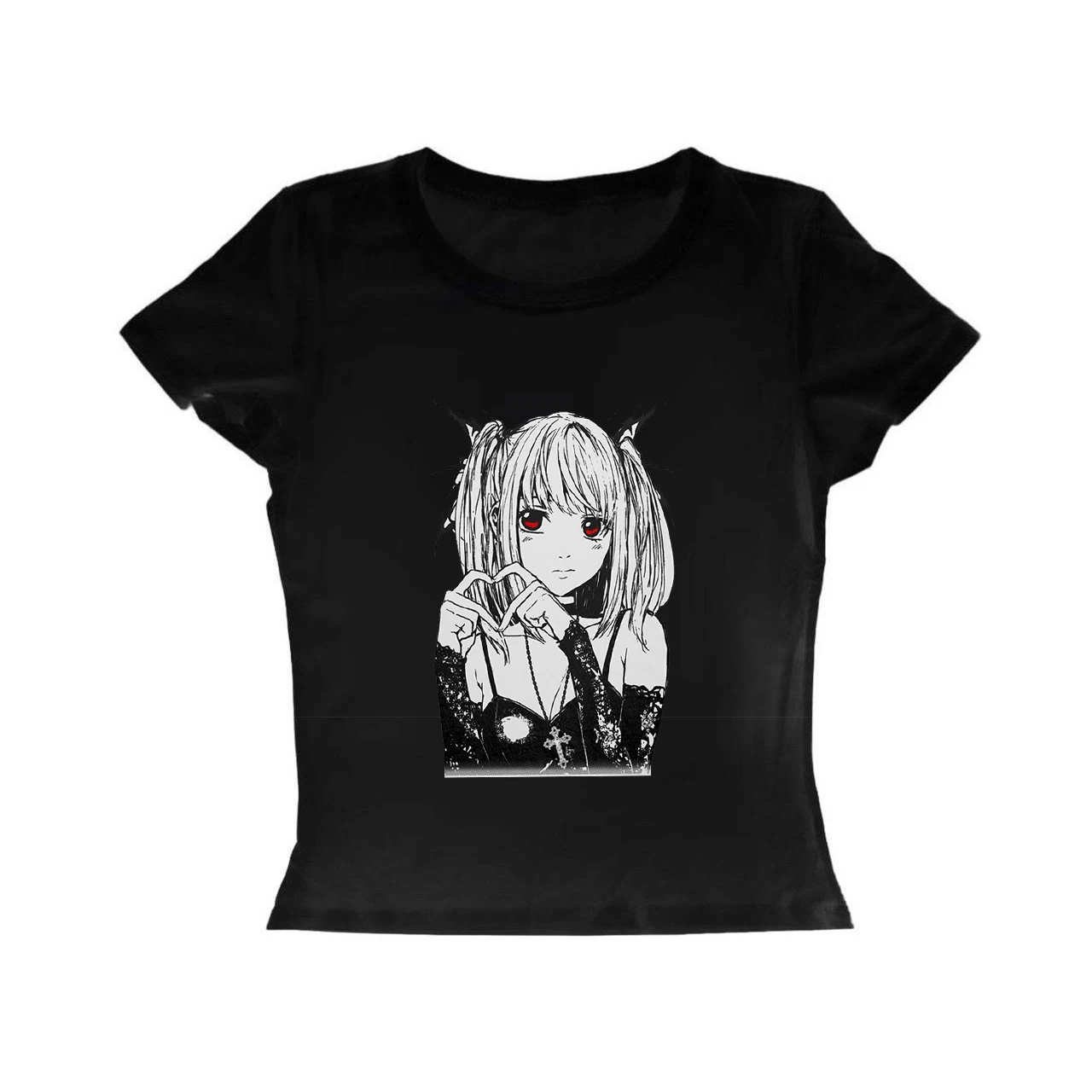 2000s  Y2k Gothic Aesthetic Women's Clothing Emo Girls Anime Pattern Printing Harajuku Return Summer Sexy Slim Fit T-shirt