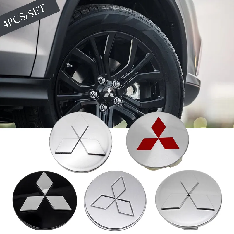 4pcs/set Car Wheel Center Hub Caps for Mitsubishi Ralliart Lancer ASX Colt Pajero Outlander Eclipse Delica Hubcaps Accessories