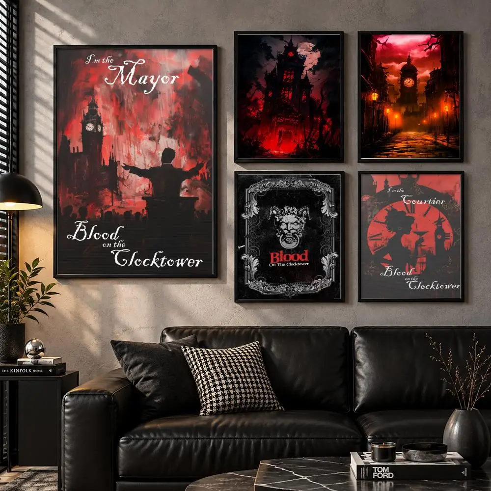 Blood on the Clocktower Social Deduction Board Game Poster Self-Adhesive Unframed Fashion Wall Prints for Office & Home Decor
