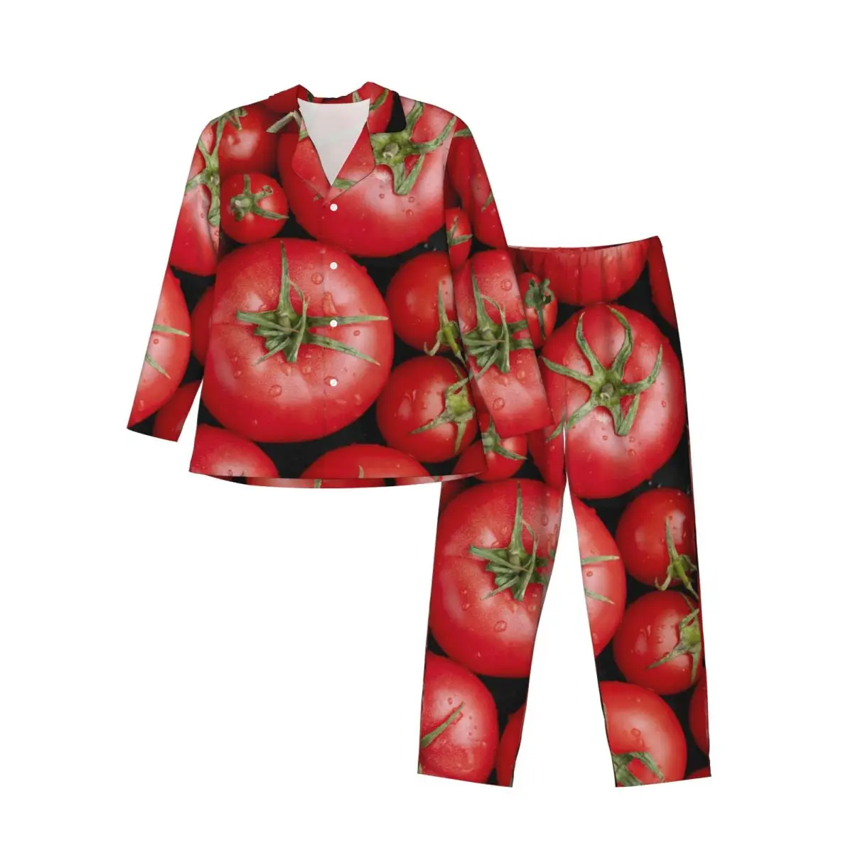 Men's Home Suits Long-sleeved Fresh Tomatoes Suits for Autumn and Winter Pajamas for Men