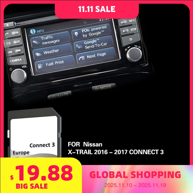 

Для Nissan X-TRAIL 2016 2017 Connect3 LCNKEV7 карта навигации 16 ГБ новая обновленная версия SD-карты