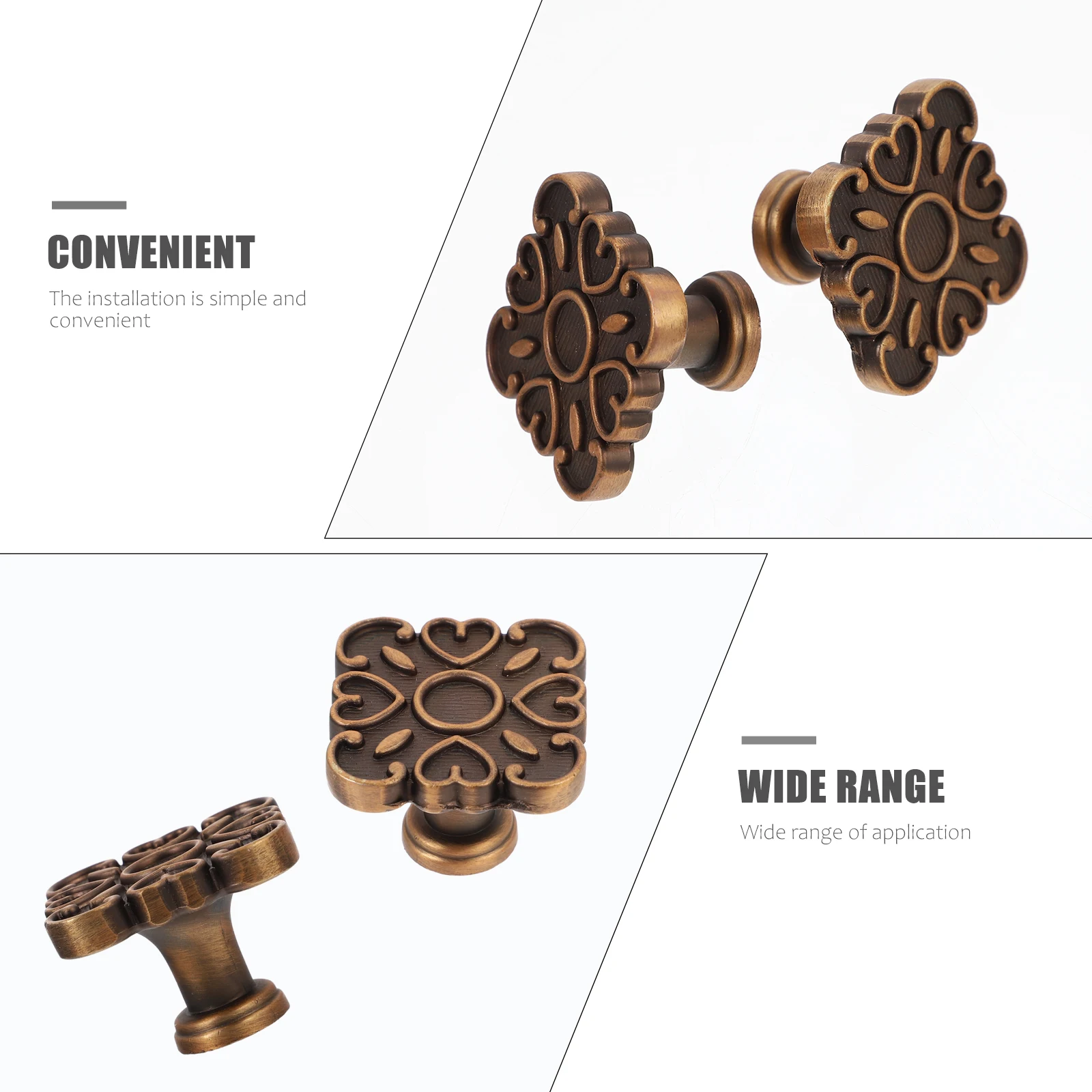 

Zinc Alloy H les Cabinet Door Knobs Brown Copper Wardrobe Grip Furniture Pulls Suitable Kitchen Home Bathroom Long Lasting