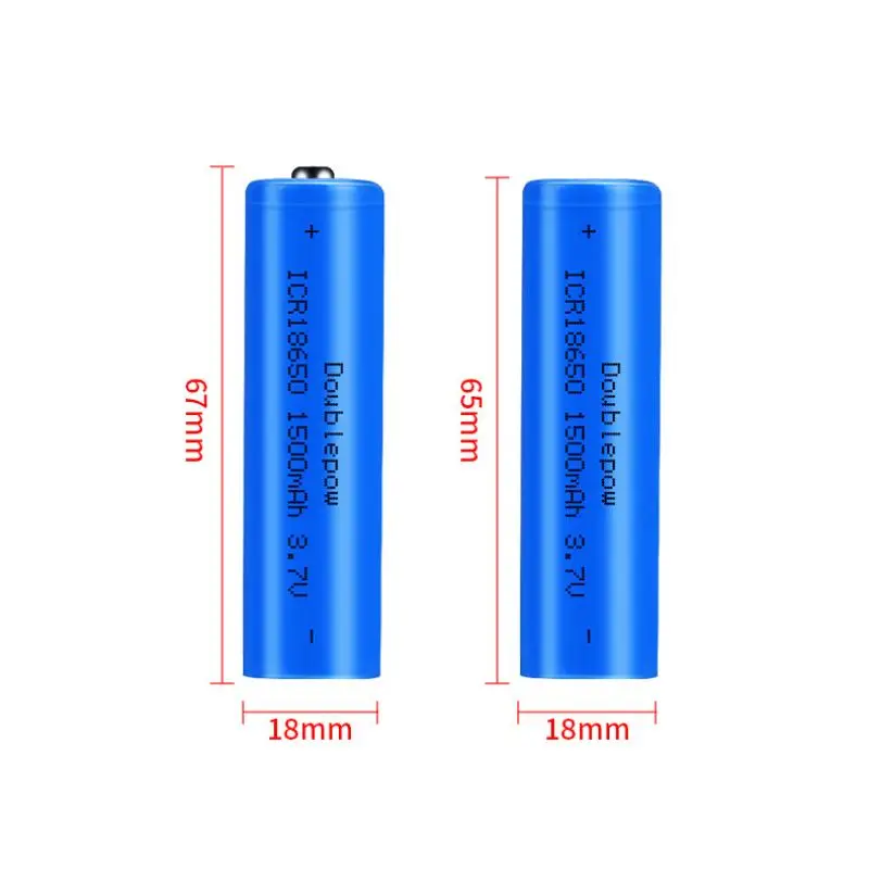 Doublepow 1500Mah 18650 Oplaadbare Lithium-Ion Batterij 100% Nieuwe Originele 3.7V Batterijen Pack Voor Zaklamp Ventilator Mobiele Power