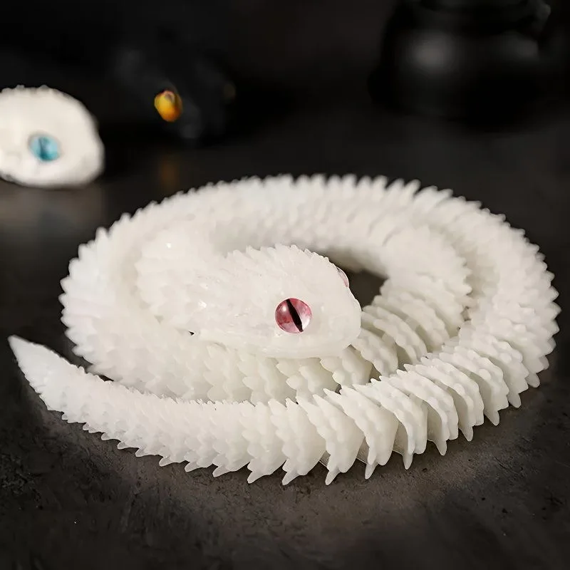 30/60cm 3D Printed Snake Funny Movable Joint Simulation Snake Action Figures Creative Home Office Desktop Ornament Kids gifts