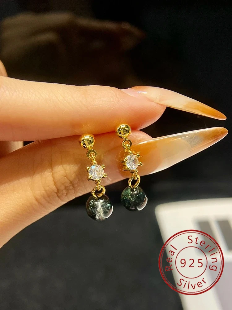 

Великолепные классические круглые серьги из стерлингового серебра 925 пробы с цирконием в стиле ретро для женщин, обручальные свадебные серьги высокого качества, ювелирные изделия