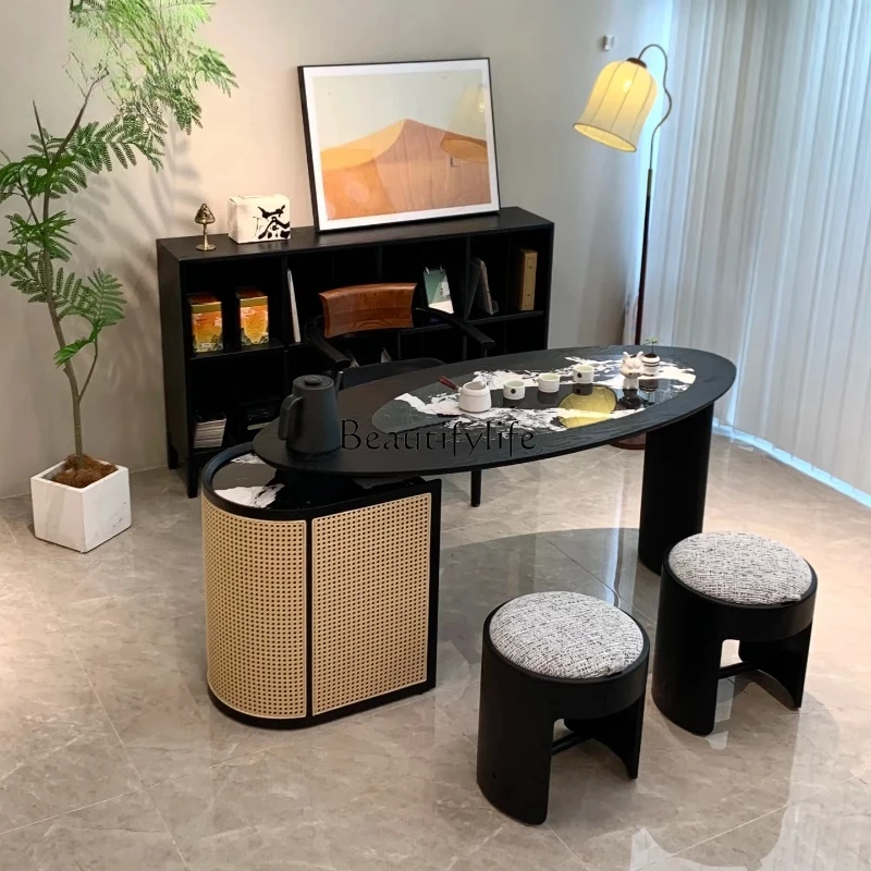 

**New Chinese tea table light luxury high-end household balcony small apartment meeting tea table