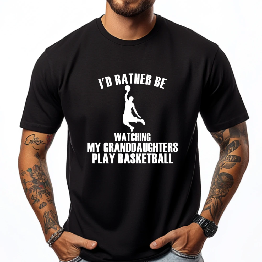 

Fashion Tribe Apparelgrandparents Rather Watch My Granddaughters Play Basketball Graphic Tee Shirt New In Tops And T-Shirts