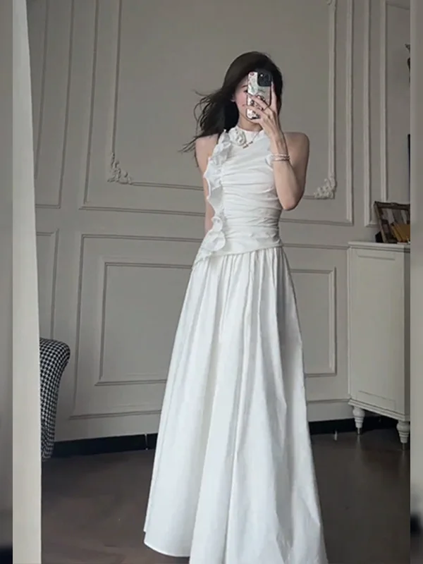 

Elegant Fashion Floral 3D Printed Slim Fit Top Skirt Set Women's Summer 2025 New Fairy Style Two-Piece Suit Ladylike Style