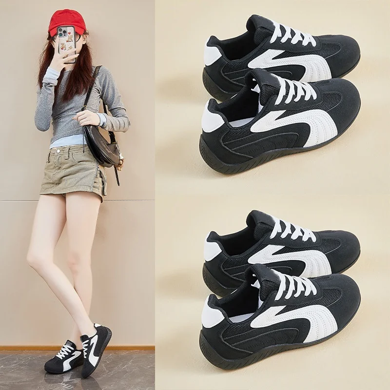 

Корейские повседневные женские кроссовки 2025 года, осенние, на толстой подошве, новые, для бега, спорта и уличного стиля