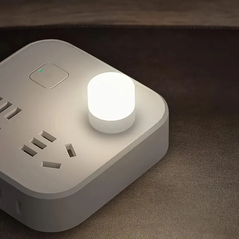 4pcs Mini USB Night Light Warm White Eye Protection Book Reading Light USB Plug Computer Mobile Power Charging LED Night Lamp