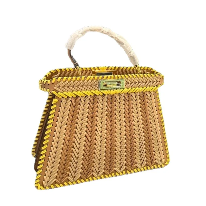 Kitten bag new versatile portable women's bag light luxury woven bag lock fashion cross
