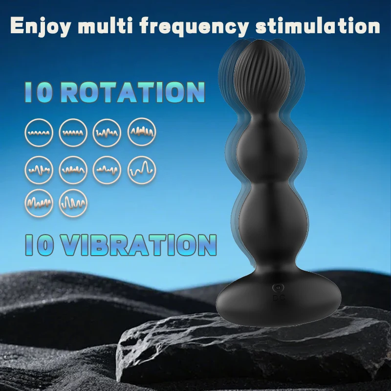 360° Rotating Anal Butt Plug Beads W/ Remote Vibrating Dildo Male Prostate Massager Vibrator Adult Sex Toys For Men Women Couple - view 3