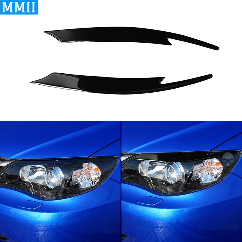 

For Subaru ImprezaWRX 2008 2009 2010 2011 Piano Black Carbon Fiber Lamp Eyebrow Headlight Cover Decoration Accessories Sticker