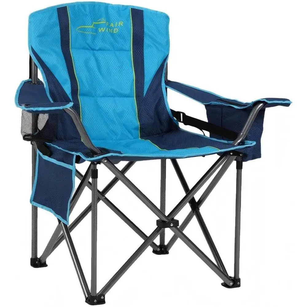 

Очень большое мягкое кресло для кемпинга с поясничной поддержкой, выдерживающее до 450 фунтов, сверхпрочная сумка-холодильник, зеленое