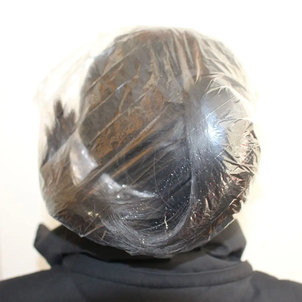 Disposable Shower Caps 100 Pack Waterproof Elastic Hair Protectors for Home Salon Travel Transparent