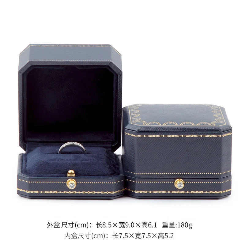 Goldene Spitze achteckige Druckknopf Schmuckschatulle Schmuck Aufbewahrungsbox Ring Box Armband Box Schmuck Verpackung Box