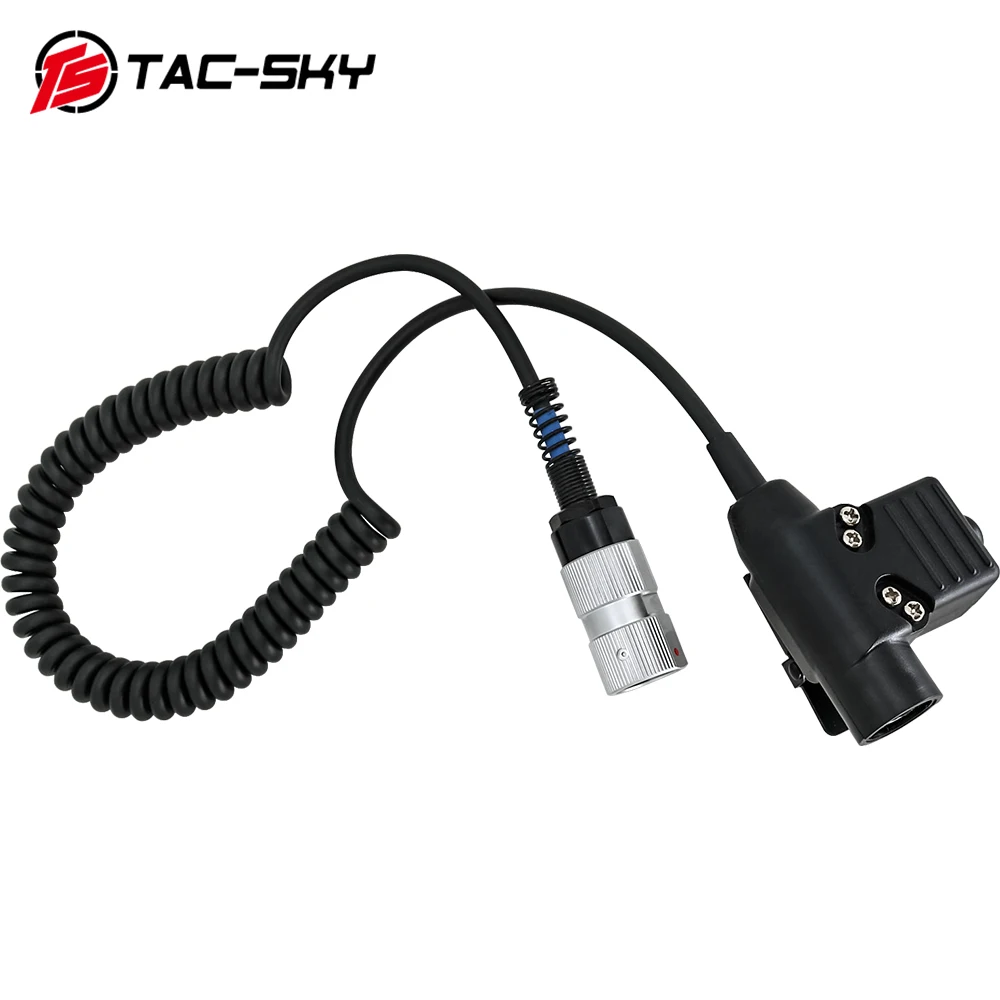 TAC-SKY Retractable Military Tactical 6-Pin PTT, compatible with AN/PRC 148152 and 163 radio models
